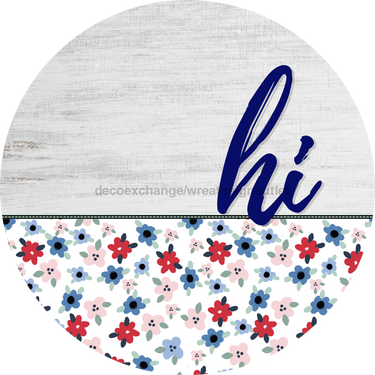 Patriotic Door Hanger Hi Dco - 01451 - Dh 18’ Round Wood
